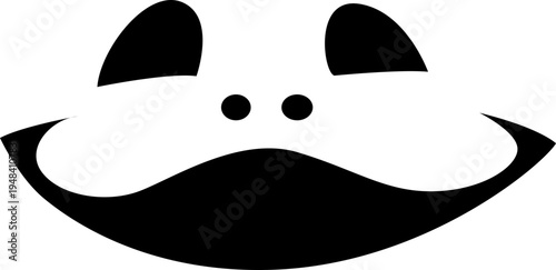 Cute Halloween ghost character silhouette. Simple spooky vector illustration isolated.