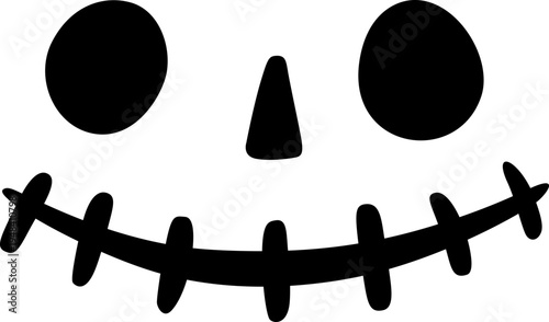 Cute Halloween ghost character silhouette. Simple spooky vector illustration isolated.