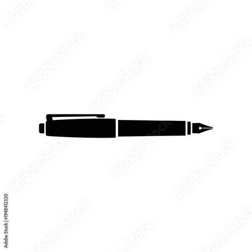 Black pen with clip and tip.