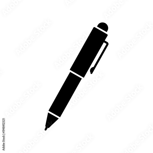 Black pen with clip detail.