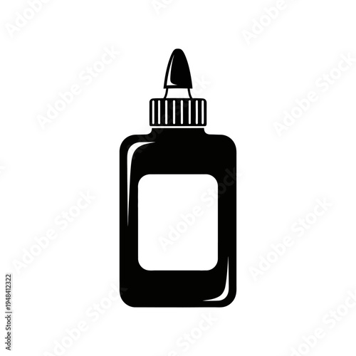 Black plastic squeeze bottle illustration.