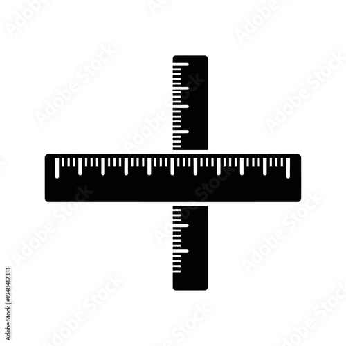 Black plastic T square ruler tool.