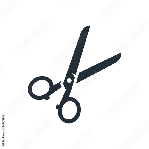 Black scissors cutting tool object.