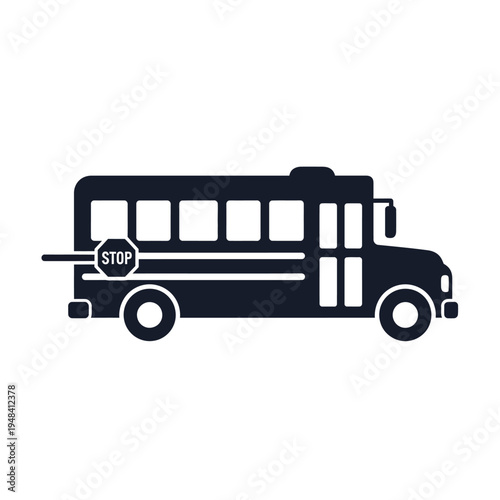 Black silhouette of a school bus.