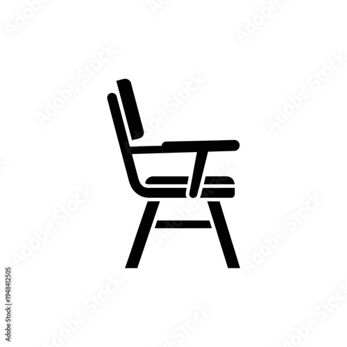 Modern chair with armrests and legs.