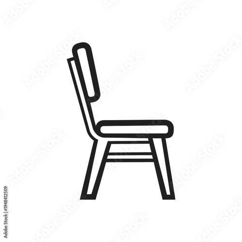 Modern chair with backrest and legs.