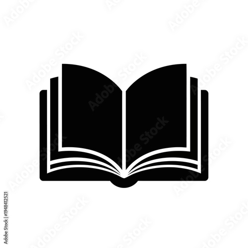 Open Book Icon Graphic Design.