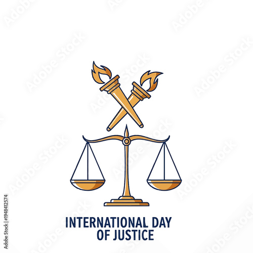 International Day of Justice Theme Scales and Torches