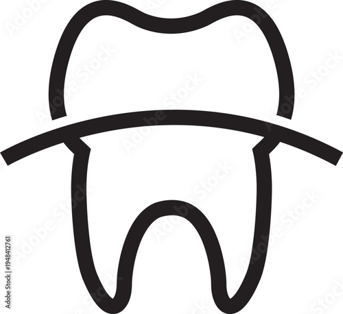 Minimalist Abstract Tooth Logo for Dental Clinic and Oral Healthcare.