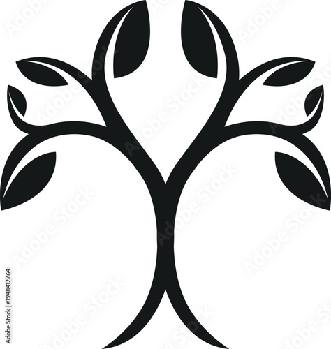 Minimalist Abstract Tree Logo for Environmental and Growth Branding.