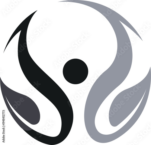 Modern Abstract Wellness Logo for Holistic Health and Spa Branding.