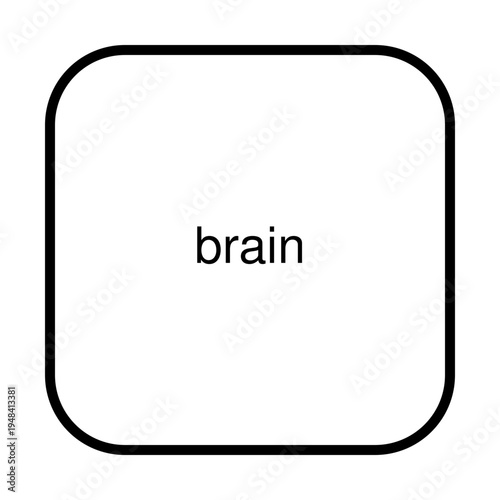 Minimal Line Brain Icon Vector