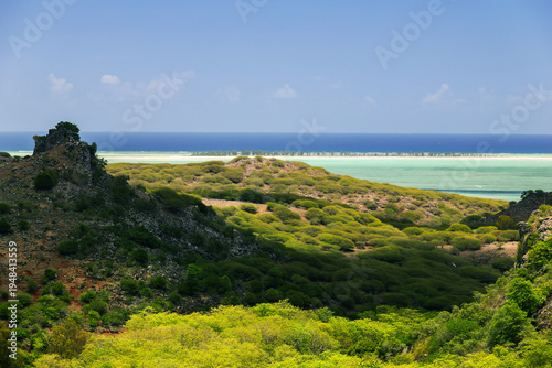 Принти на полотні Scenic landscape near the suspended bridge over the Riviere Pistache, Rodrigues