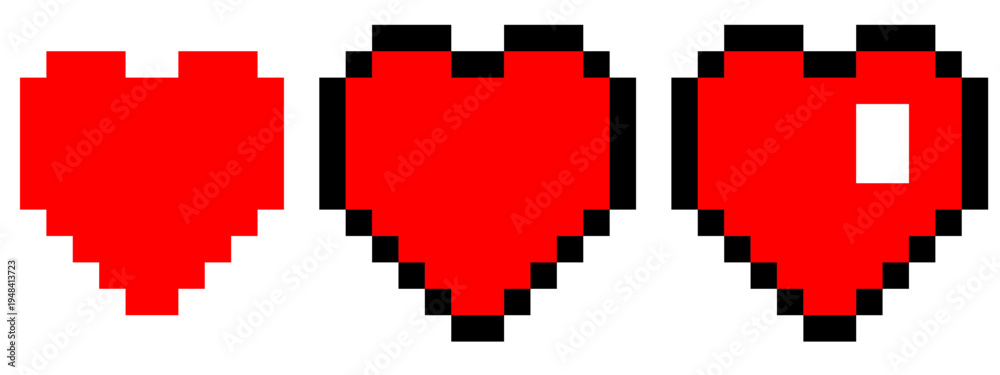 Obraz premium pixel heart pixel art