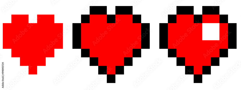 Obraz premium pixel heart in red