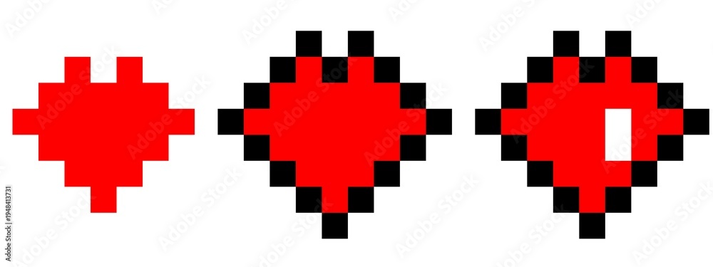 Obraz premium set of pixel hearts