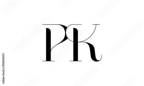 PK initial letter logo or PK monogram