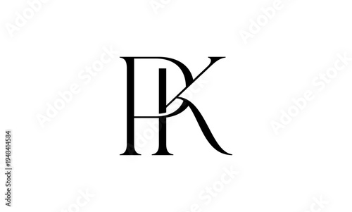 PK initial letter logo or PK monogram