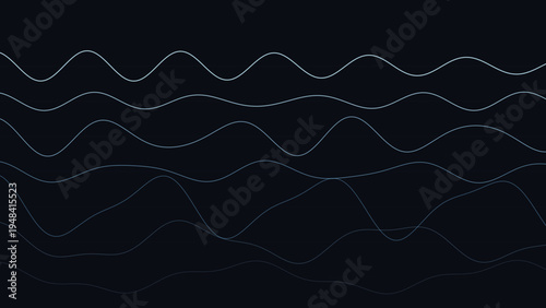 Abstract illustration of wavy lines on dark background.
