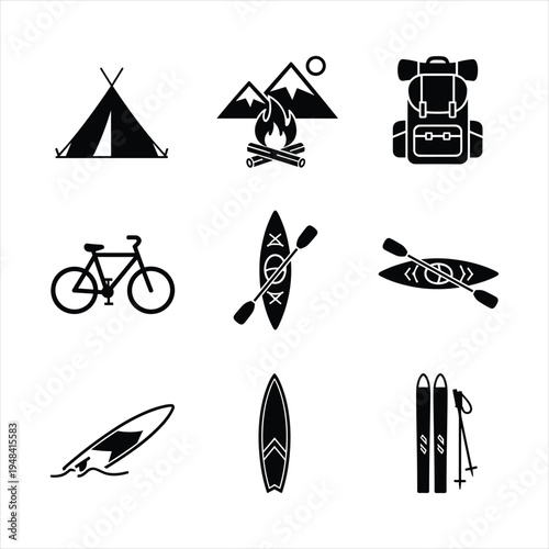 outdoor adventure icons vector