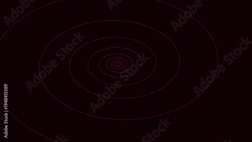 Abstract red spiral vortex expanding into dark infinite space, symbolizing time, depth, and mystery.