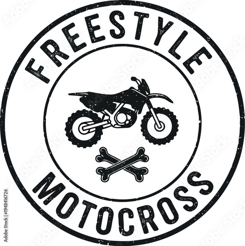 Freestyle Motocross Dirt Bike Logo Design Vector Illustration Sticker