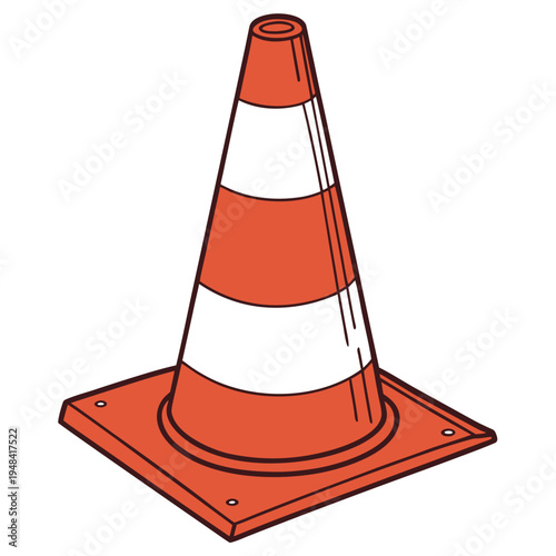 Orange traffic cone on white background road cone safety cone isolated