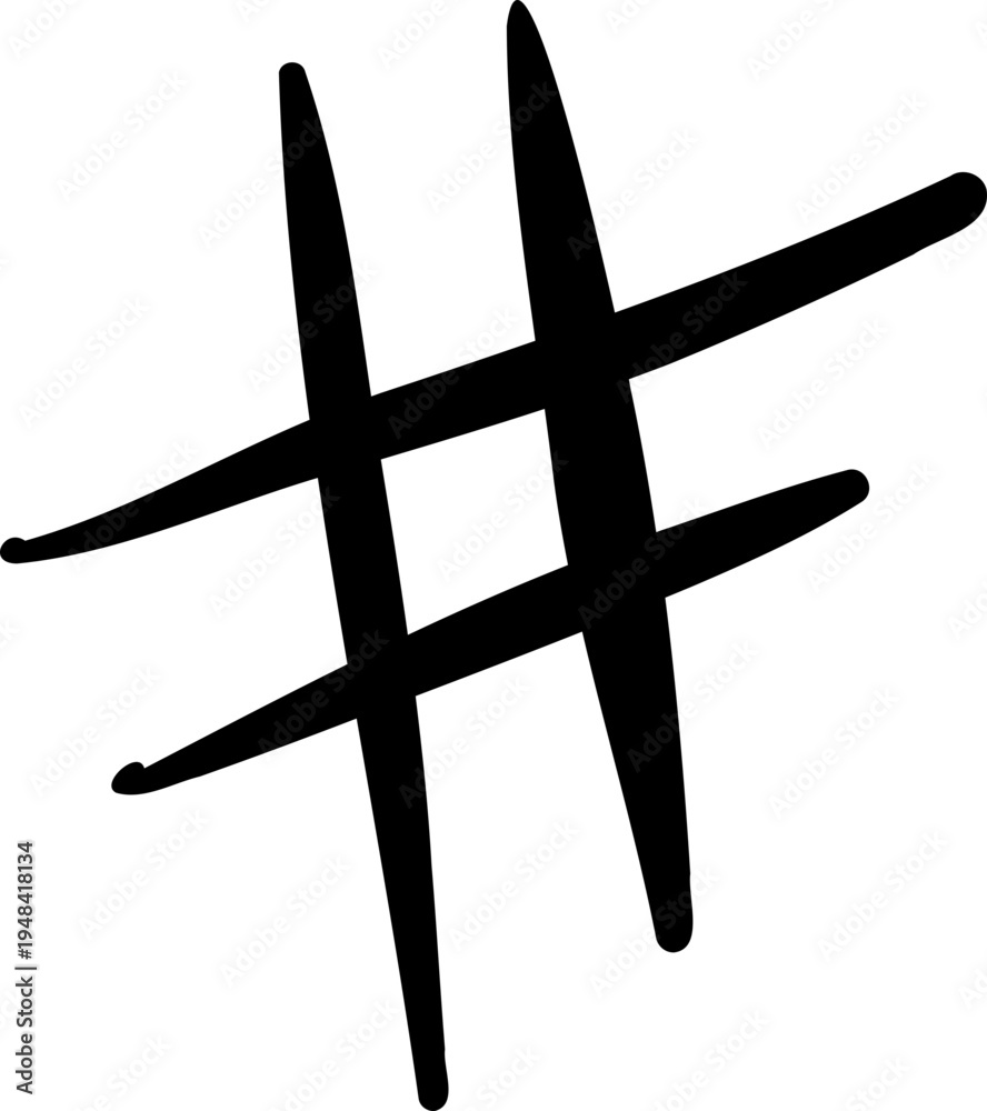 Obraz premium Hashtag Hand Drawn Doodle