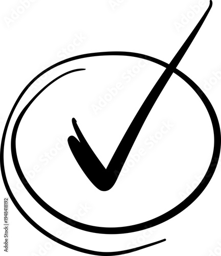 Hand Drawn Check Done Yes Mark