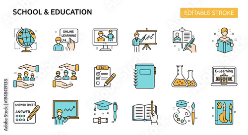 School and Education Icons A Comprehensive Collection for Learning and Development