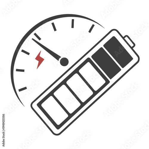 Battery with low charge on speedometer warning