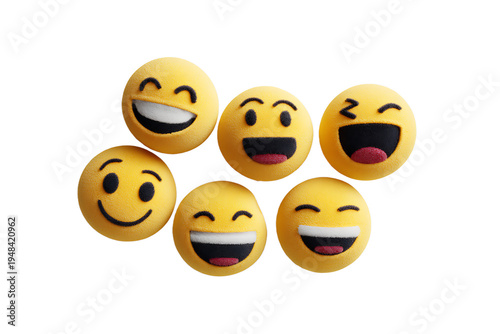 A group of laughing emojis on transparent background