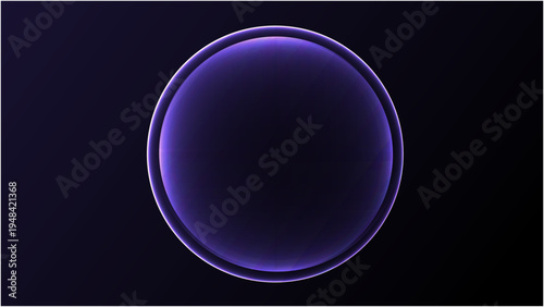 Neon futuristic 3d sphere of blue and purple glowing digital waves and particles. Abstract 3d sphere purple and blue neon gradient particle waves. 