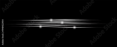 Colorful light trails, long time exposure motion blur effect. Red and blue glowing neon lights lines. Red blue special effect, speed police line. Magic of moving fast lines. Vector Illustration