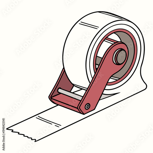Roll of packing tape with dispenser adhesive
