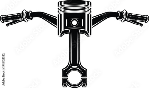 High Quality Engine Piston Connecting Rod Vector Illustration for Technical Diagrams