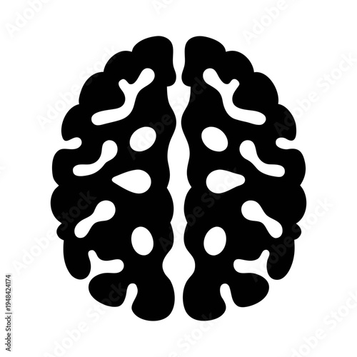 Human brain anatomy illustration for medical and educational purposes black and white art