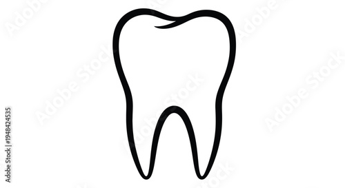 Simple black outline of a human tooth minimalist design silhouette