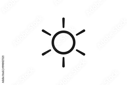 日差しを示す太陽のシンプル線画アイコン