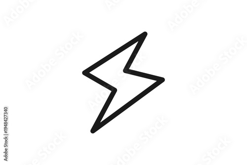 雷や落雷を示す可能性がある線画天気アイコン