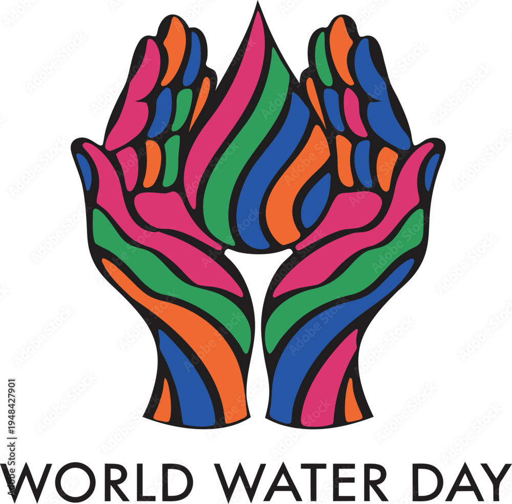Obraz premium World Water Day 2026 with splashing water droplets on white background 