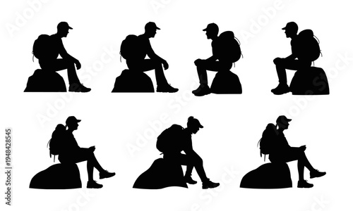 Flat vector illustration of female silhouettes in dresses, fashion poses, modeling design, elegance, style, beauty, modern lifestyle concept art