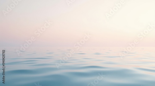 Minimalist Photorealistic Background of Serene Calm Water Surface with Soft Sunset Light and Smooth Ripples