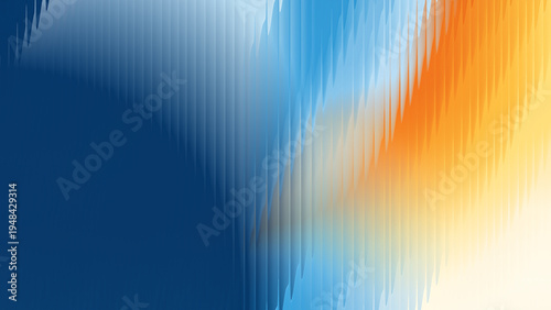A dynamic glass ripple abstract gradient background, perfect for technology visuals, design projects, and sci-fi art, blending serene blue and vibrant orange colors