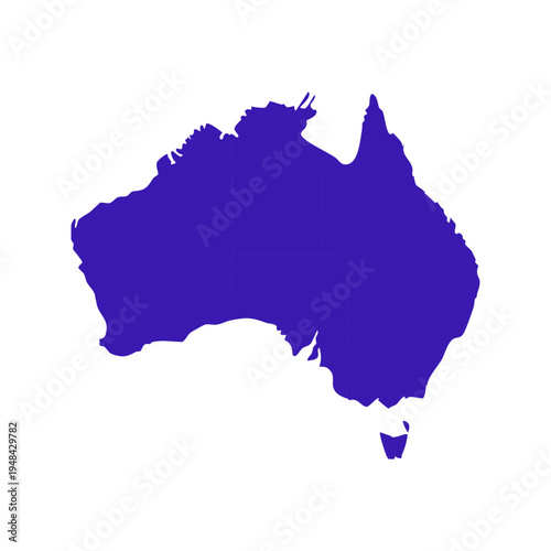 Minimalist Australian Continent Vector Illustration Isolated On White