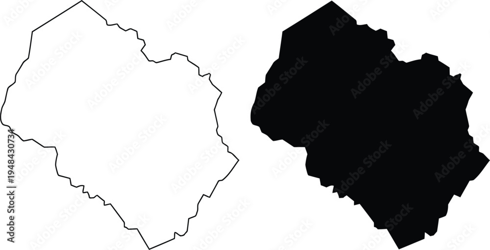 Obraz premium Contrast comparison of two similar irregular shapes with differing fill colors Vector