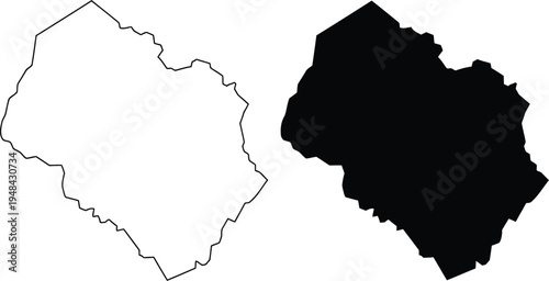 Contrast comparison of two similar irregular shapes with differing fill colors Vector