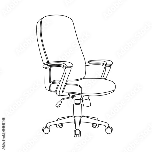 Ergonomic office chair with armrests.