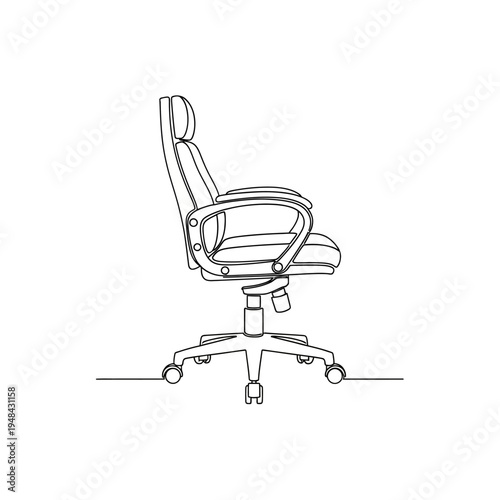 Ergonomic office chair with wheels.