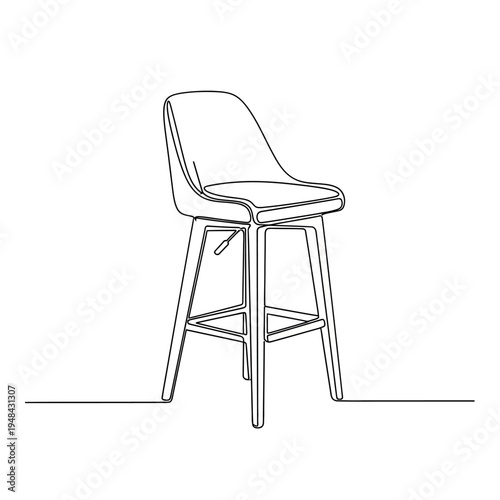 Modern bar chair with backrest.